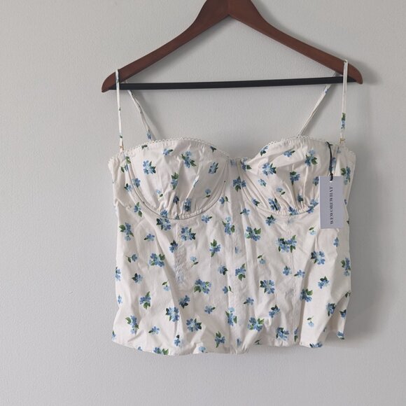 WeWoreWhat Underwire Watercolor Ditsy Corset (Ivory) - Picture 2 of 10